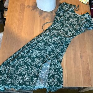 Urban Outfitters Open Back Garden Dress, High Slit